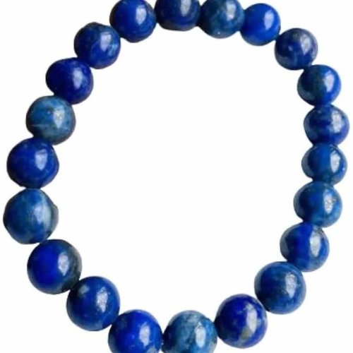 Round Lapis Lazuli Beaded Bracelet