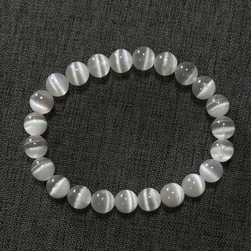 Round Selenite Stone Bracelet Round Selenite Stone Bracelet