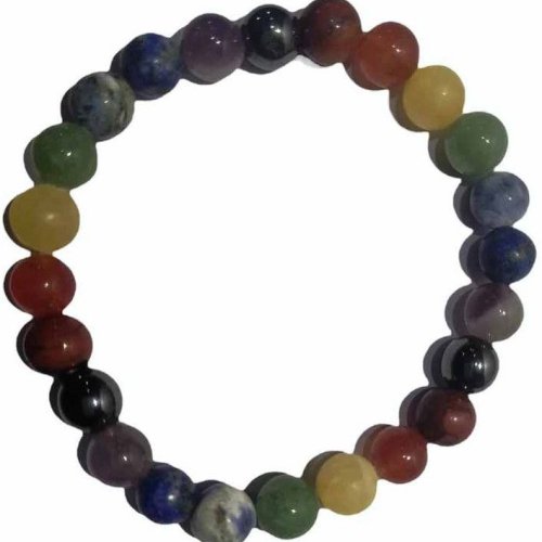 Round Seven Chakra Gemstone Bracelet