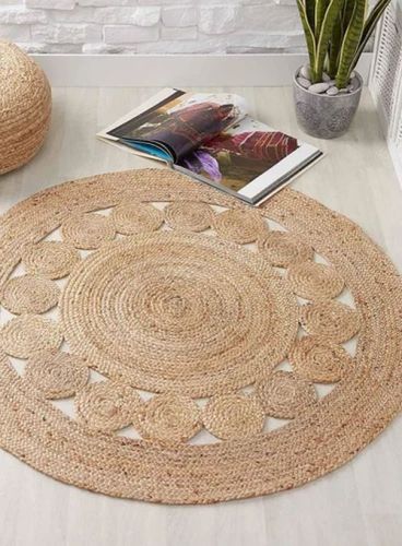 Floral Handwoven Jute Rug