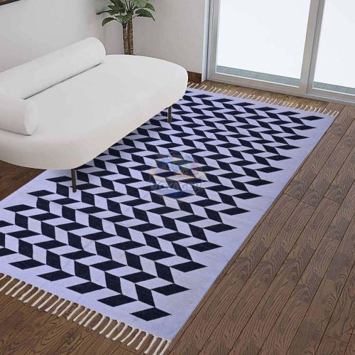 Cotton Geometric Flat Weave Carpet