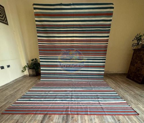 Wool Striped Flat Weave Rug