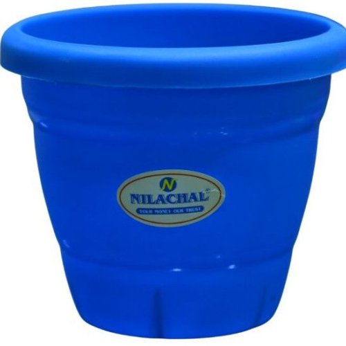 Blue Round Plastic Flower POT