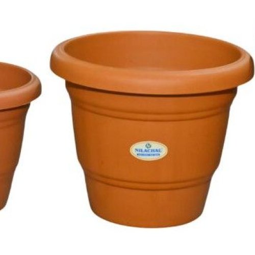 Brown Round Plastic Flower POT