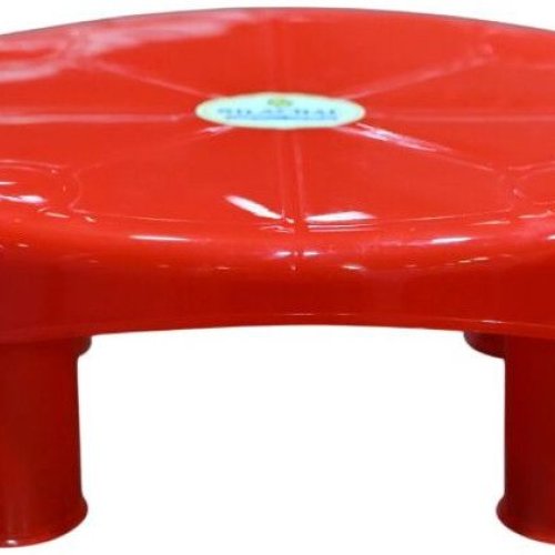 Red Plastic Round Bath Stool
