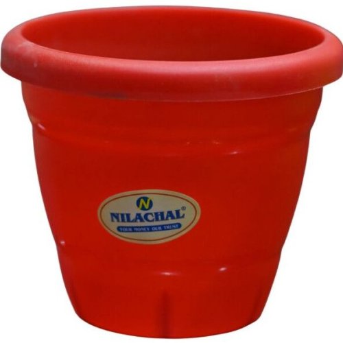 Red Round Plastic Flower POT