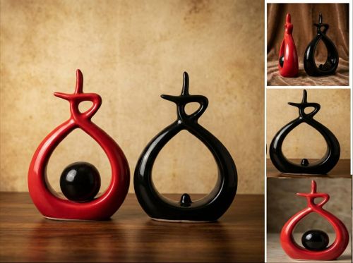 Abstract Couple Ceramic Decor Showpiece