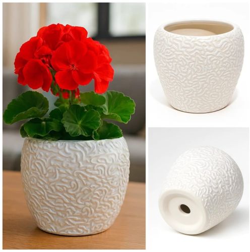 Abstract Texture Ceramic Flower Pot