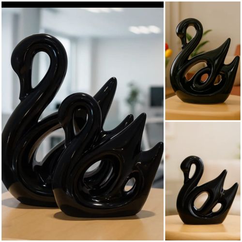 Black Swan Ceramic Sculpture