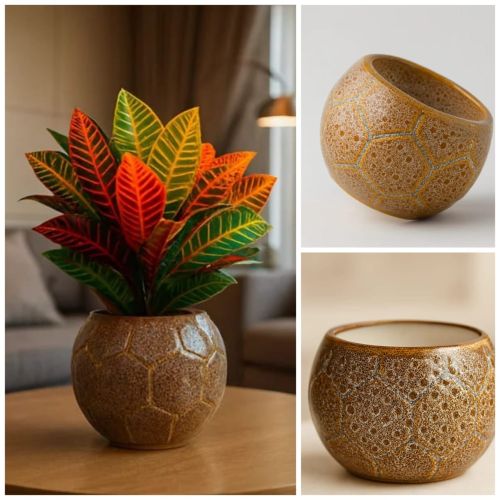 Hexagon Texture Ceramic Flower Planter
