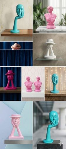 Modern Abstract Face Ceramic Decor Showpiece