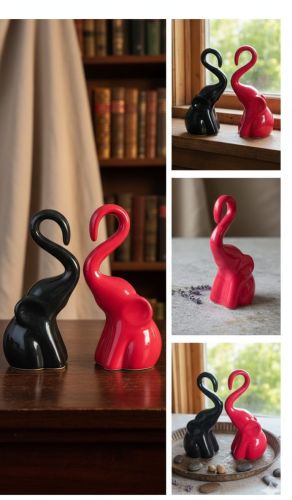 Tall Abstract Elephant Ceramic Decor Showpiece