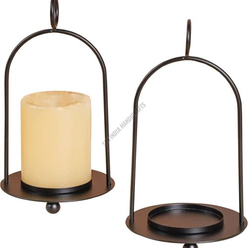 Black Metal Hanging Bell Candle Stand