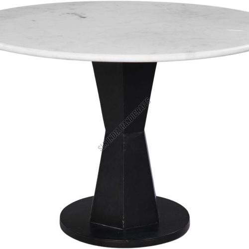 Black White Round Marble Table