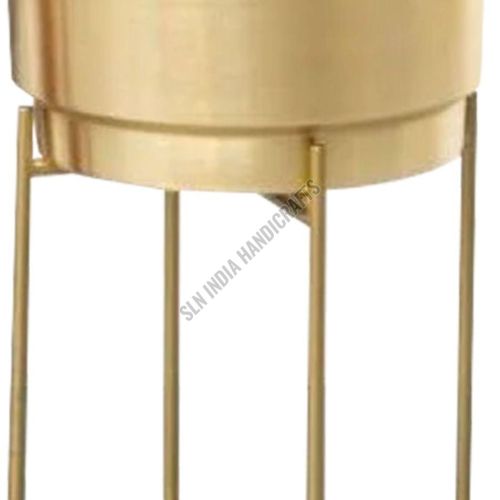 Golden Metal Round Planter