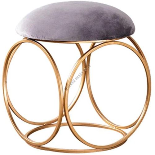 Golden Metallic Round Sitting Stool
