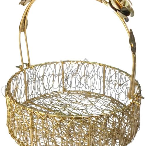 Handcrafted Woven Metal Wire Basket