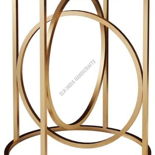 Modern Round Side Table with White Marble Top