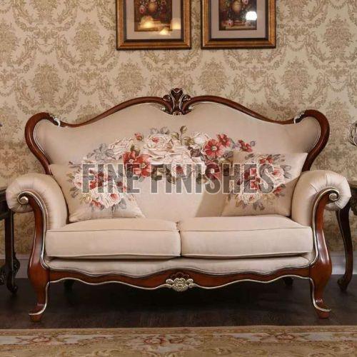Classic Floral Carved Wooden Living Room Sofa