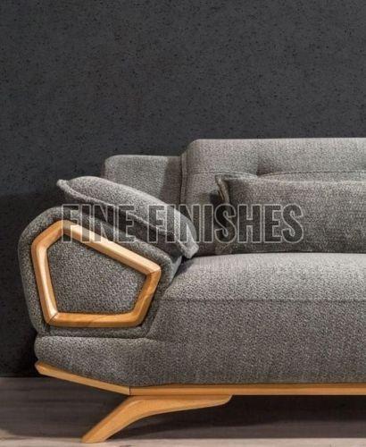 Contemporary Wooden Accent Three Seater Sofa