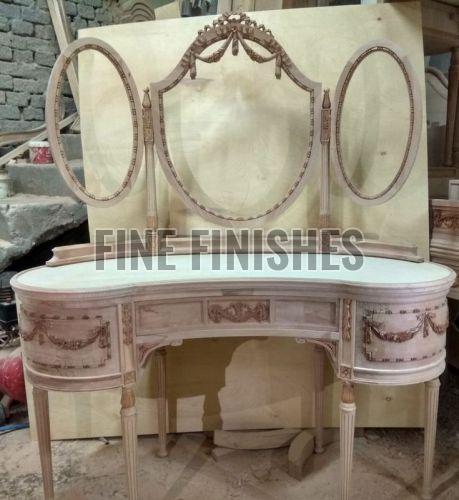 Heritage Triple Mirror Solid Wood Dressing Table