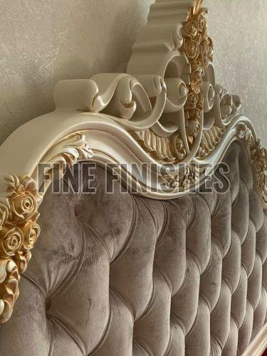 Imperial Crown Carved Wooden King Size Bed