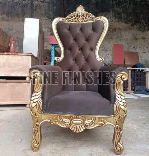Luxury High Back Wooden Accent Chair