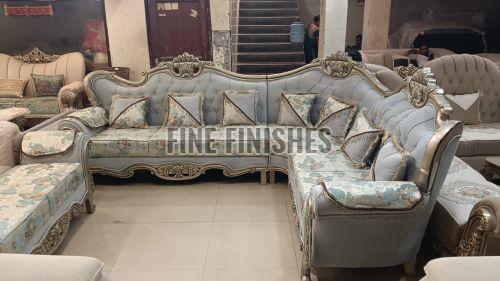 Royal Hand Carved L Shape Living Room Sofa Set