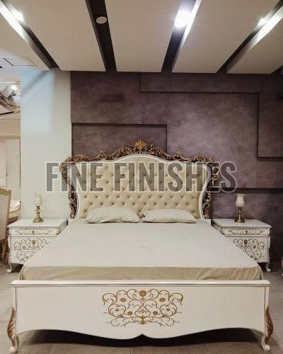 Royal Light Carved Wooden Bed
