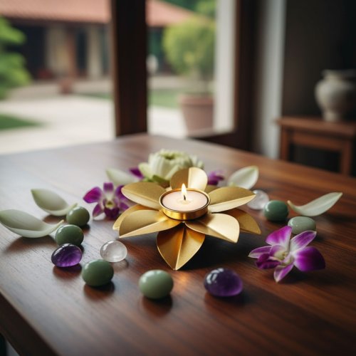 Decorative Metal Flower Tea Light Candle Holder