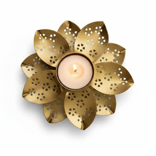 Heart Pattern Decorative Metal Tea Light Candle Holder