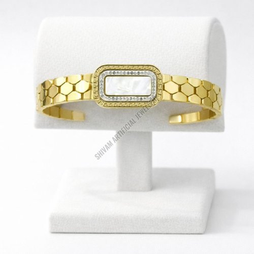 Classic Geometric Mother of Pearl Designer Kada