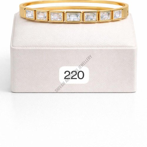 Crystal Studded Rectangular Bangle
