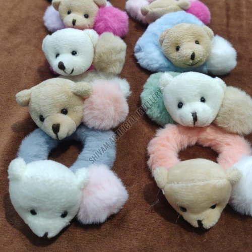 Cute Teddy Fur Hair Rubber for Kids
