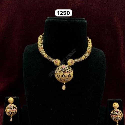 Filigree Design Gold Plated Necklace Set