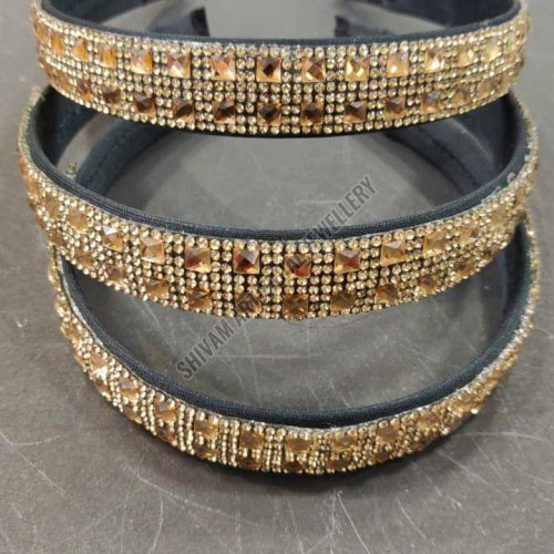Golden Stone Work Party Wear Hair Band
