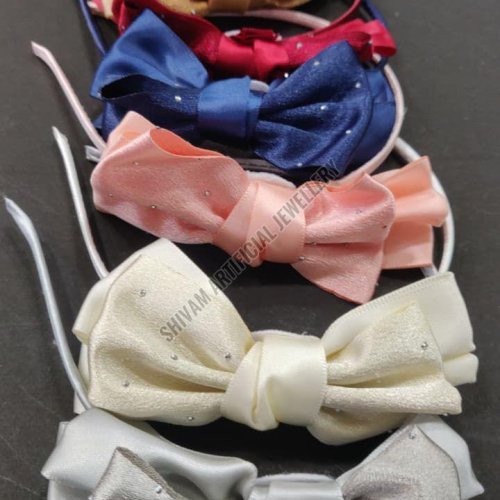 Stone Work Fabric Bow Hair Band