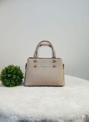 Double Handle Trendy Ladies PU Handbag