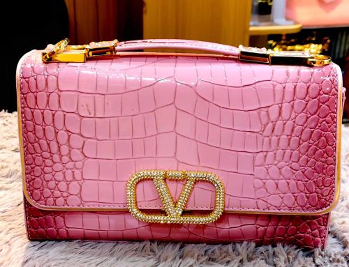 Pink Leather Office Handbag for Women