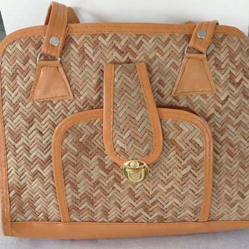 Handcrafted Brown Sital Pati Woven Hand Bag