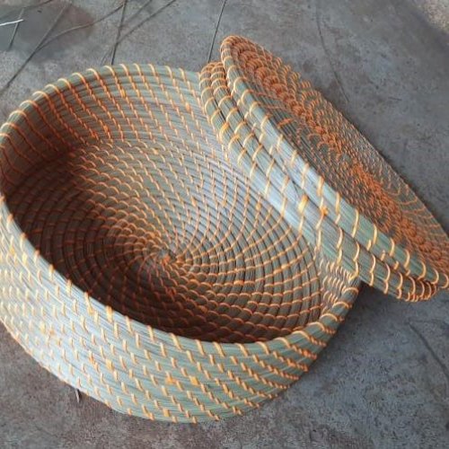 Handcrafted Round Sabai Grass Basket