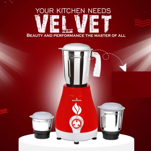 Goodflame Velvet 500W 3 Jar Mixer Grinder
