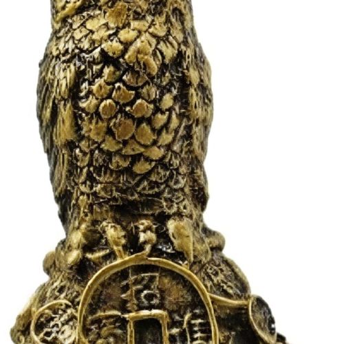 Antique Golden Feng Shui Owl Showpiece