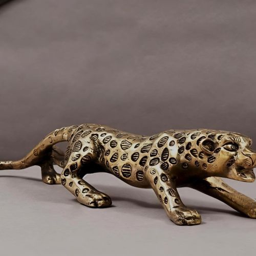 Antique Running Leopard Animal Showpiece
