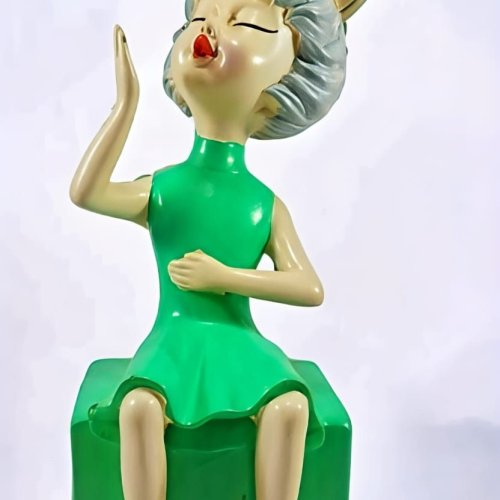 Artistic Green Modern Girl Figurine