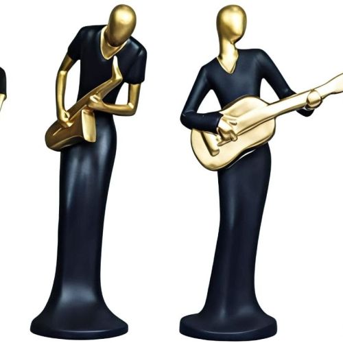 Black & Golden Musical Figurine Set