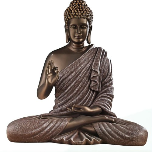 Brown Finish Blessing Buddha Decorative Statue