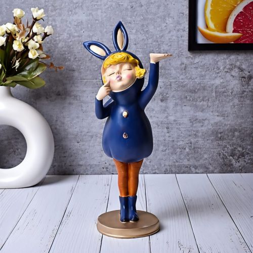 Cute Bunny Costume Girl Figurine