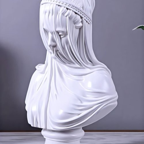 Elegant White Classical Lady Bust Sculpture