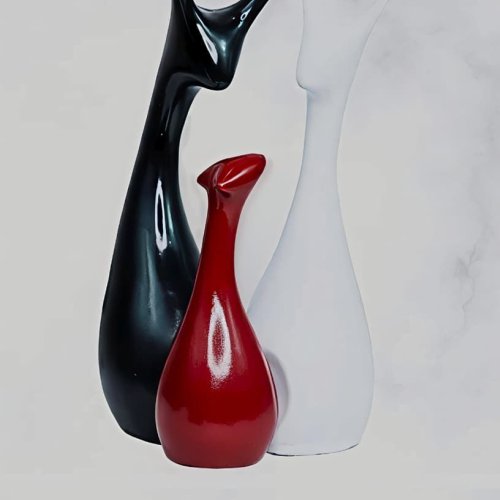 Modern Glossy Multicolor Abstract Tabletop Sculpture